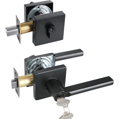 Handleset with Deadbolt and Door Rosette