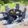 Patio dining set with 53" Round Dining Table and 6 Textilene Swivel Chairs
