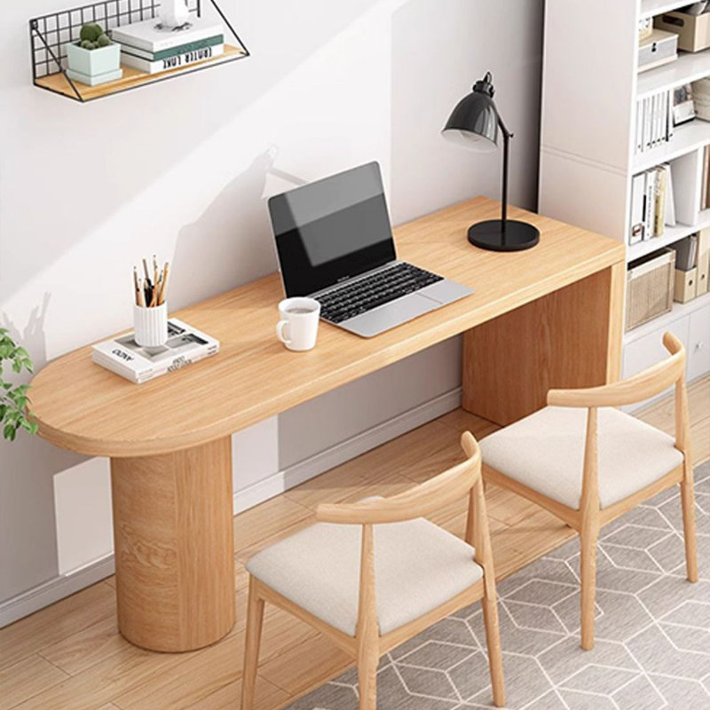 Bureau en bois massif Burlywood, Burlywood, H 29,53 po x l 55,12 po x P 23,62 po