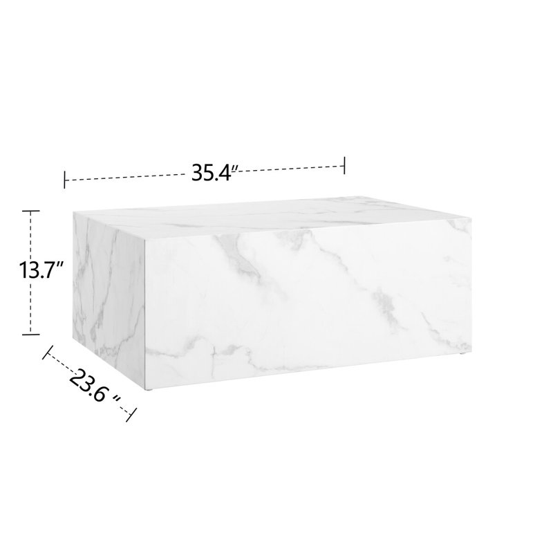 Cherisse Enclosed Coffee Table, White