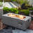 Outdoor 42Inch Propane Fire Table - Steel Made, Efficient Heating, Flame Adjustable, High Measures, Space Saving, Easy To Clean And Maintain, With Glass Wind Guard Construction, Adjustable Size,