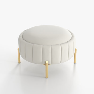 29" Wide Velvet Tufted Round Storage Multi-Functional Footstool by VANTEN