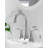 Bathroom Faucet With Pop-Up Drain & Supply Hoses 2-Handle 360 Degree High Arc Swivel Spout Centerset 4 Inch Vanity Sink Faucet-125355892