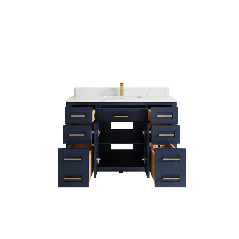 Ensemble de meuble-lavabo simple 48 po, Quartz Calacatta