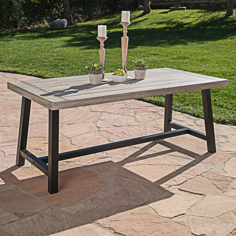 Table de salle à manger d'extérieur en bois, Gris