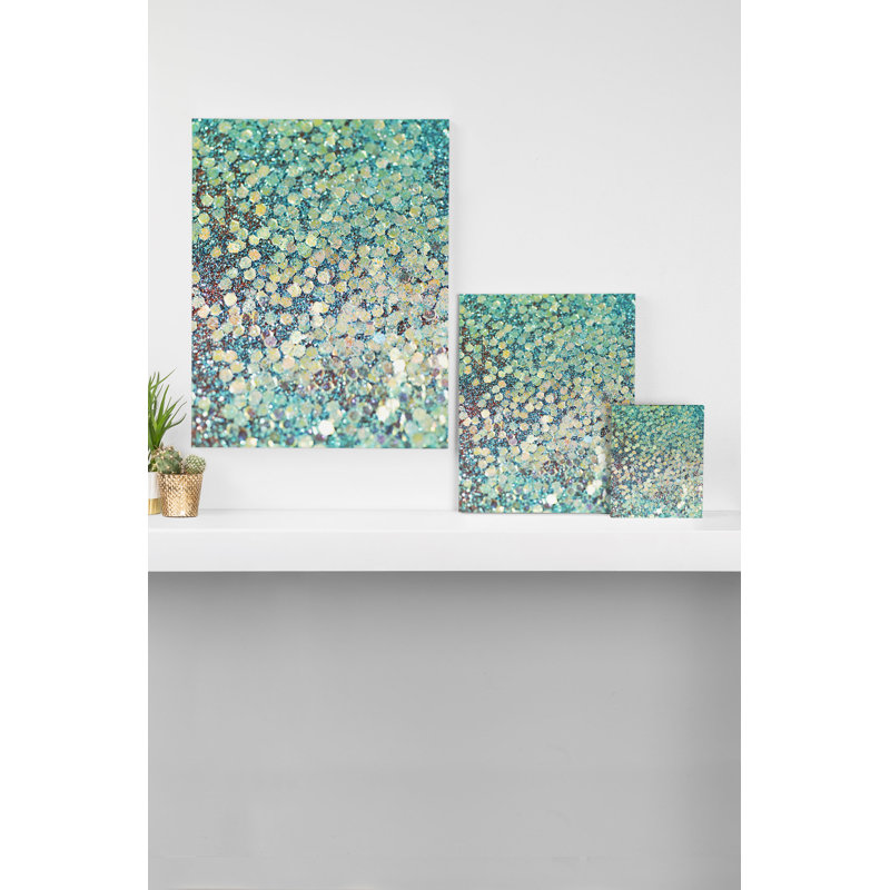 « mermaidscales », impression, H 10 po x l 8 po x P 2 po, Toile tendue, Pas de tapis
