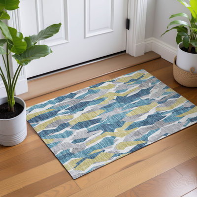 Machine Washable Indoor/Outdoor Chantille ACN2329 Stripes Rug