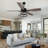 52'' 5-Blade Modern Caged Farmhouse Ceiling Fan Large Room Ceiling Fan with Light and Remote 