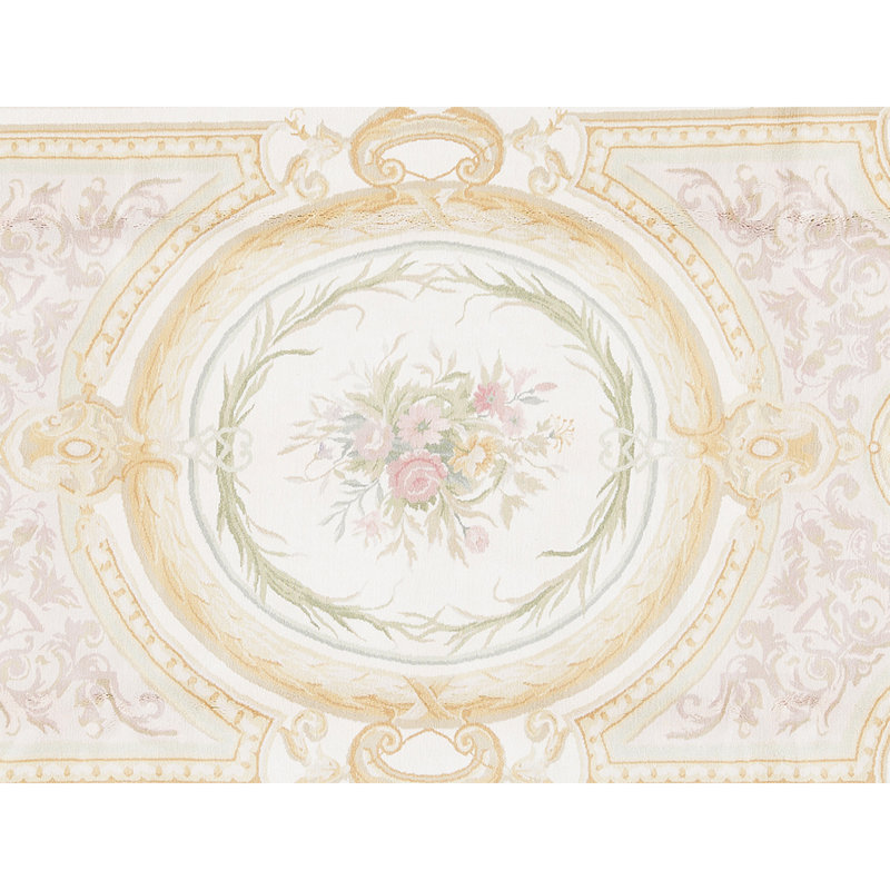 Hand-Knotted High-Quality Beige and Green Area Rug