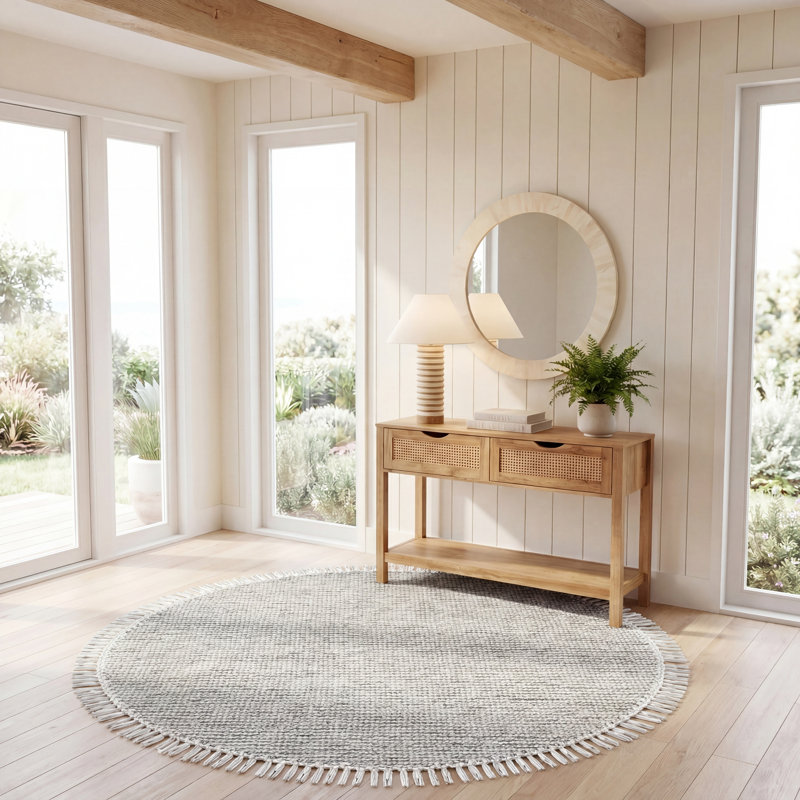 Arbella Hand Woven Performance Southwestern Rug, Round 6'