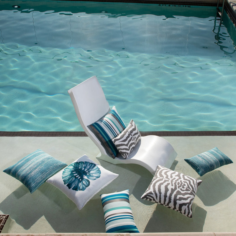 Leaf Outdoor Square Sunbrella® Pillow Cover & Insert, Blue
