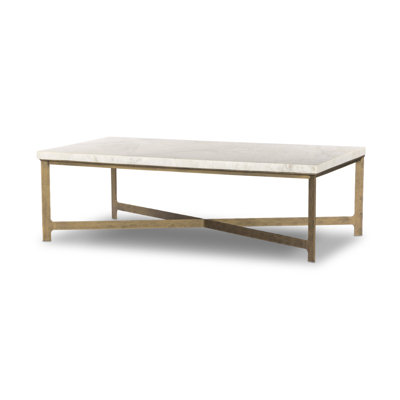 HAMMERED IRON Marble Coffee Table