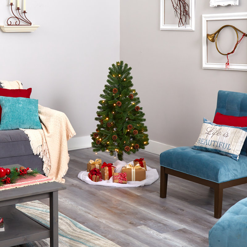 Lighted Artificial Spruce Christmas Tree, 5' H