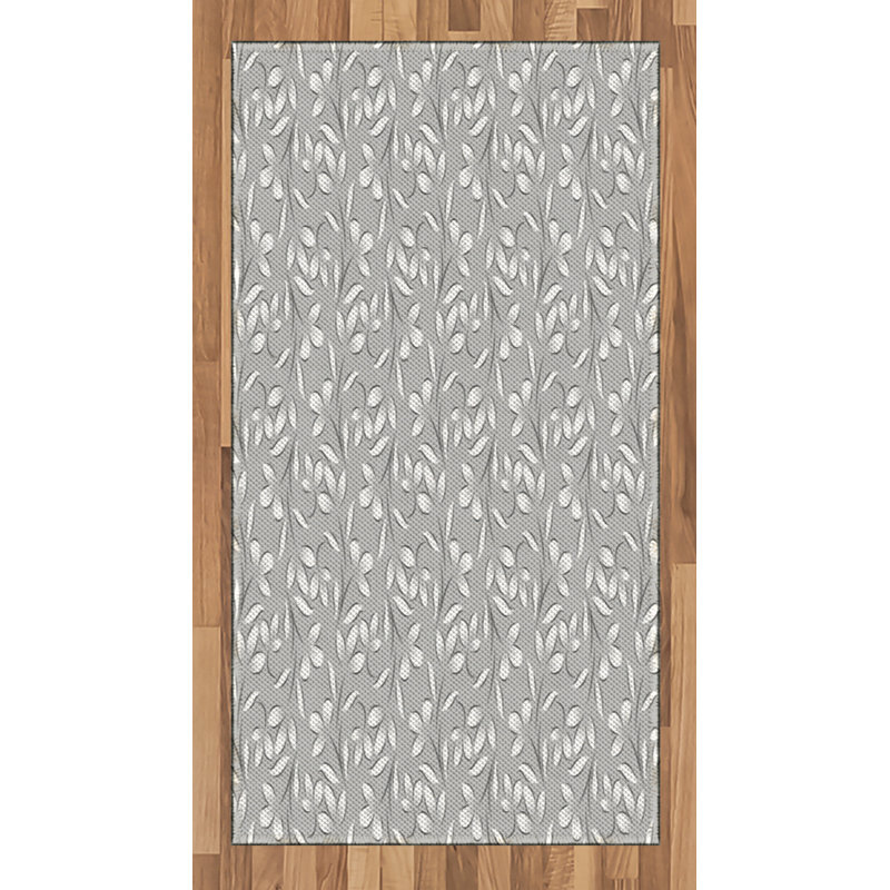 Gray High Density Long Fiber Poly Threads Decorative Area Rug Carpet, Rectangle 2'7" x 5'