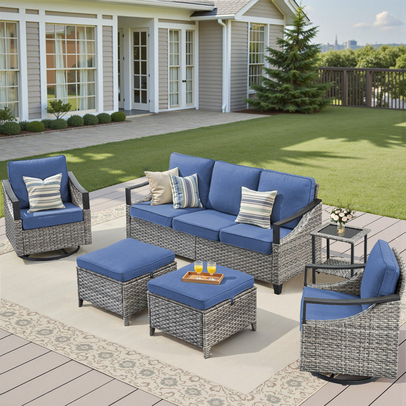 Ensemble de conversation pour 5 personnes Buenhomino, Bleu marine