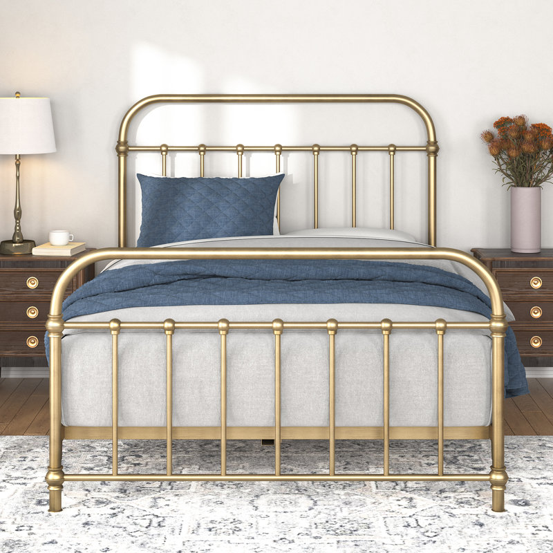 Lit en métal Niles, Grand, Bronze antique