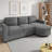 Modern L-shaped Sectional Sofa With Curved Chaise Lounge, Usb Ports And Side Storage Pockets-1920560788