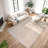 Mickle Dearra Modern Geometric Solid Beige High Low Easy Care Indoor Area Rug-112005145