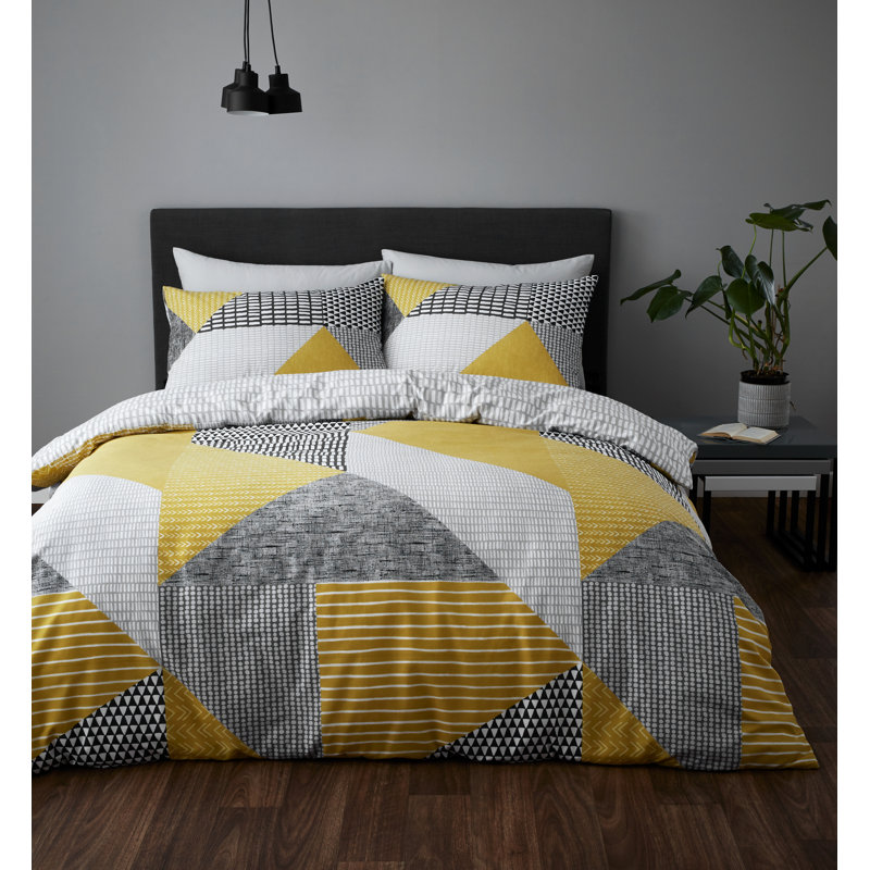 Larsson Geo Polycotton Duvet Cover Set, 135 x 200cm Duvet Cover + 1 Pillowcase (80 x 80cm)