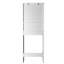 Design confortable, rangement au-dessus des toilettes avec portes et étagères ouvertes-135574064-103237402