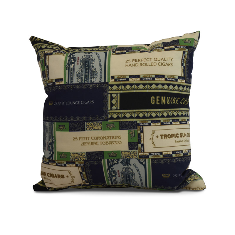 Housse de coussin d'extérieur carré cubique, Bleu marine, 16 po x 16 po