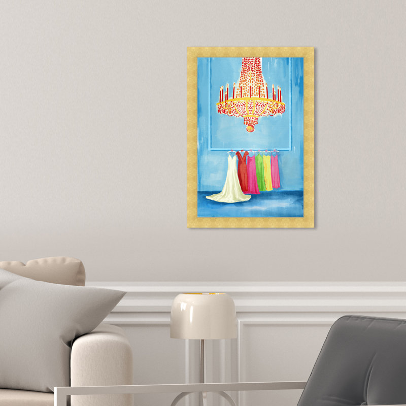 Lustre de la collection chic chic Oliver Gal - Impression sur papier, H 17 po x l 12 po, Papier avec cadre doré