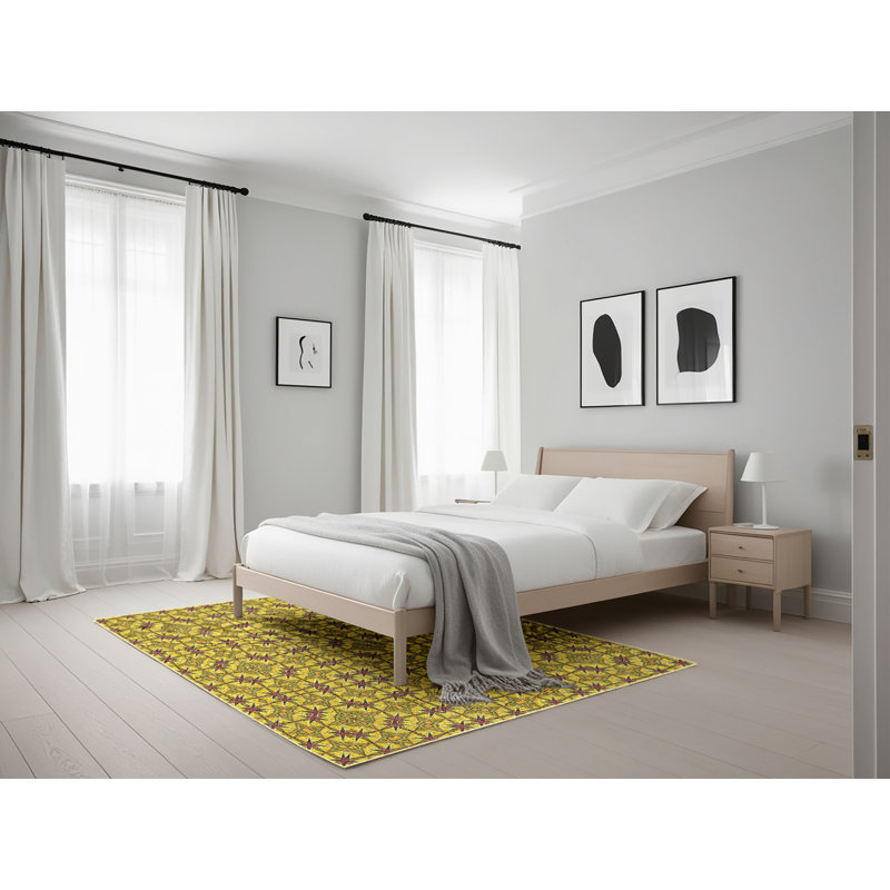 Tapis de zone verte à motif Drumrankin, Rectangle 5 pi x 7 pi