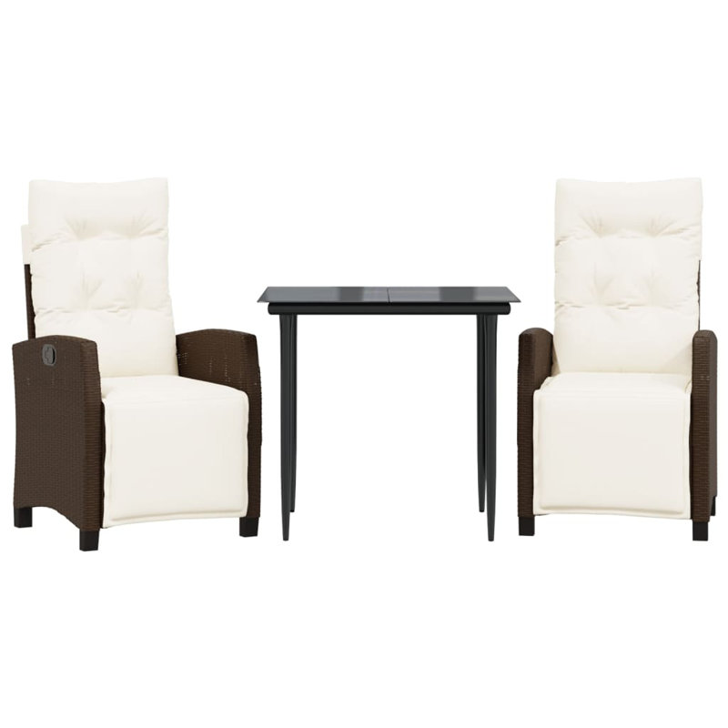 Ensemble de salle à manger Vidaxl, Brun, H 29,1 po x l 31,5 po x L 31,5 po, 2