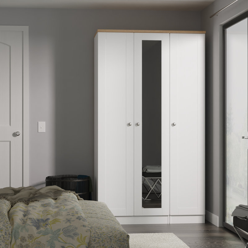Ondrasek Manufactured Wood Wardrobe, White Ash