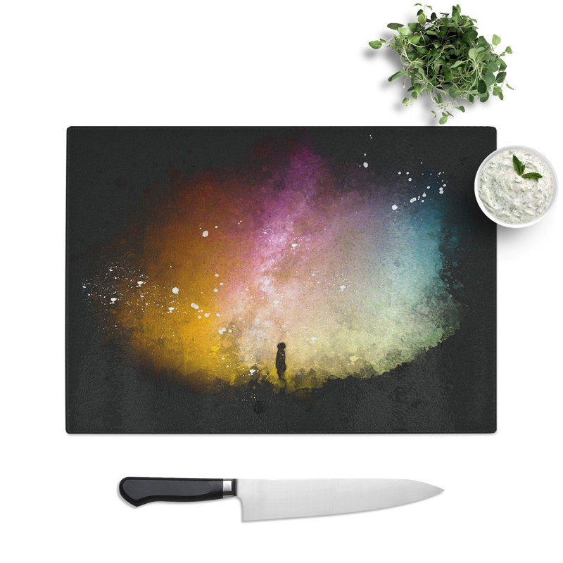 Tempered Glass Looking Up at the Stars Chopping Board, 28.5 cm x 39 cm
