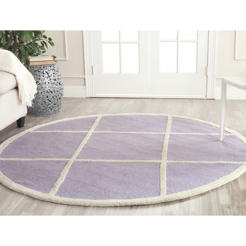 Sanyla Hand Tufted Wool Geometric Rug, Round 6'