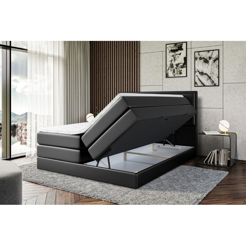 Arrowyn Bed, Black, 160cm W x 200cm L