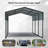 10X15 Metal Outdoor Carport With Galvanized Steel Roof And Frame,large Garage