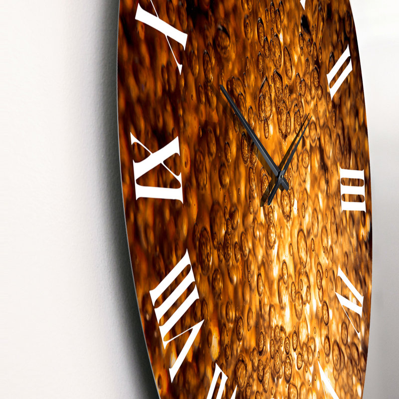 Macro de boisson gazeuse en verre - Horloge murale moderne, Surdimensionné