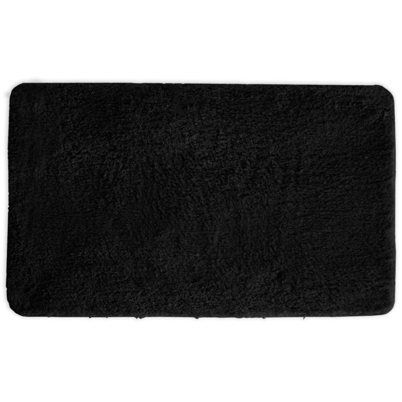 Eiliyah Microfiber Non-Slip Bath Mat, Black, 21" W x 34" L