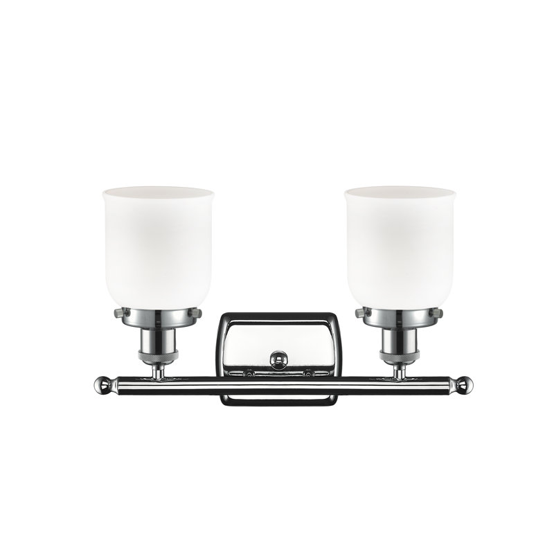 Éclairage pour meuble-lavabo 2 lumières Calton, Blanc mat, Incandescent, Chrome poli