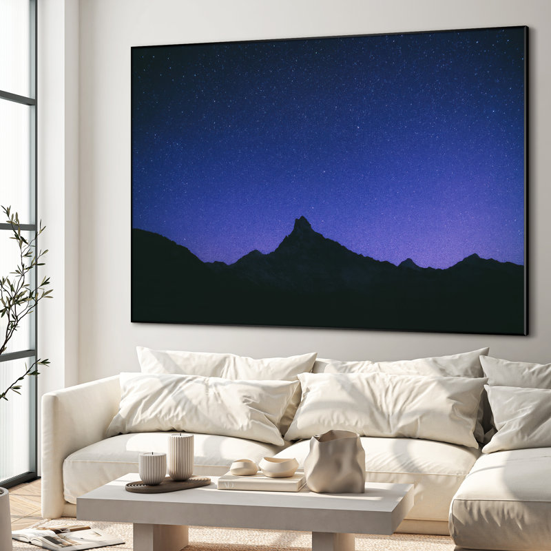 Très grande reproduction d'art sur toile - Paysage de montagne pour la nature, décoration pour le salon ou la chambre à coucher - «Assemblage requis du cadre (cadre non fini)»