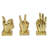 Silver Polystone Hands Decorative Sculpture, Set of 3 7", 7", 6"H-1281237373