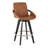 Whitacre 26" Fixed-Height Camel Faux Leather Counter Stools with Black Wood Legs & Round Footrest-113645588