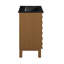 Cascade 24 in. Brown Oak Bathroom Vanity With Black Ceramic Sink Top-100841299