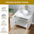 30" White Modern Vessel Bathroom Vanity With Ceramic Top