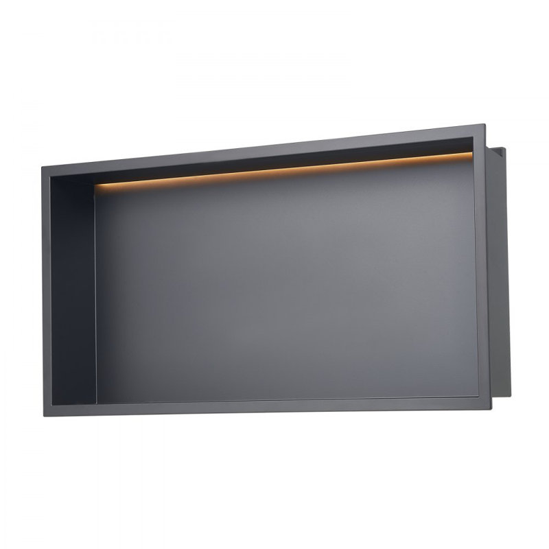Shower Niche 13”x25”x4"Recessed Shelf With LED Strip Stainless Steel