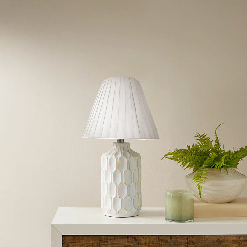 21.5cm H Linen Empire Lamp Shade ( Uno ), White