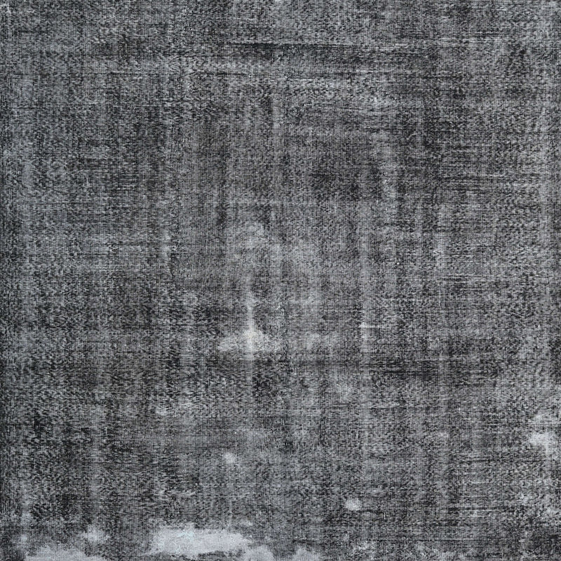 Tapis gris anthracite en laine Fran, Carré 6 pi