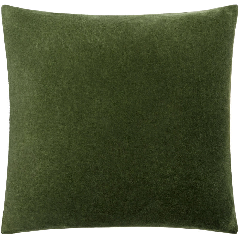 Coussin en coton Denny, Inférieur, Vert, Square 18"