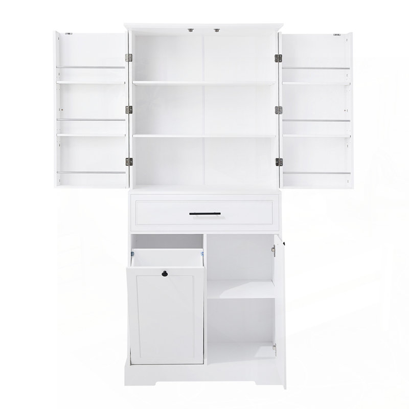 Versatile Freestanding Bathroom Cabinet with Multiple Compartments, White