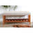 Gray Fabric & Oak Finish Seat Bench - 40"X16" Padded Comfort Storage Compartment With Wooden Shelf 18 In. Package Width Functional Stylish-1345466304
