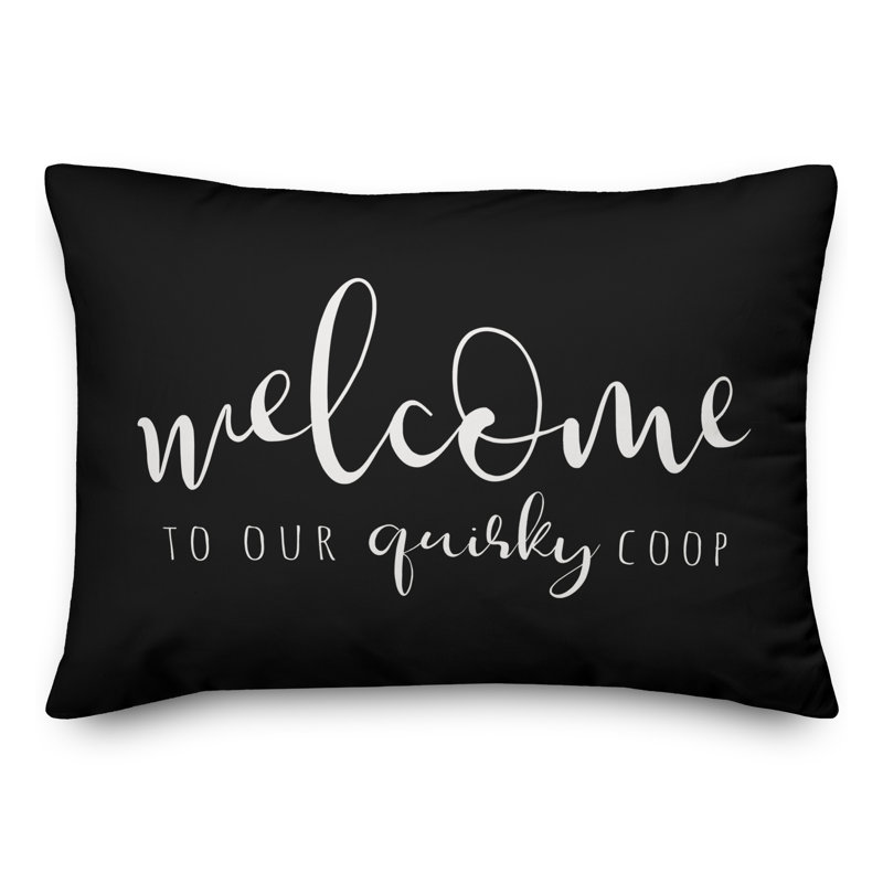  Polyester Indoor/Outdoor Throw Pillow, Black, 18" H x 25" W