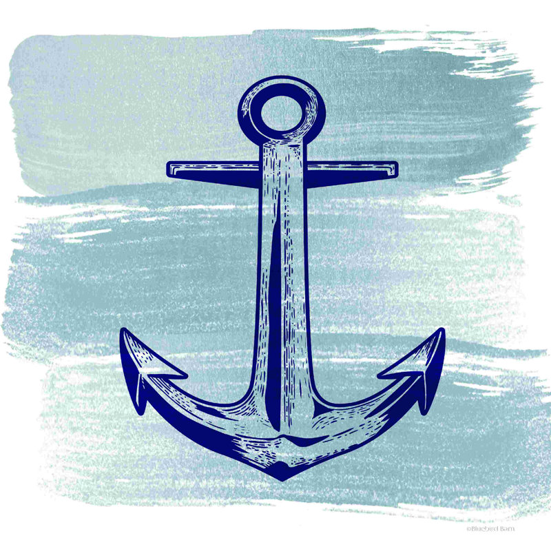 " Brushed Midnight Blue Anchor " by Bluebird Barn, 36" W x 36" H