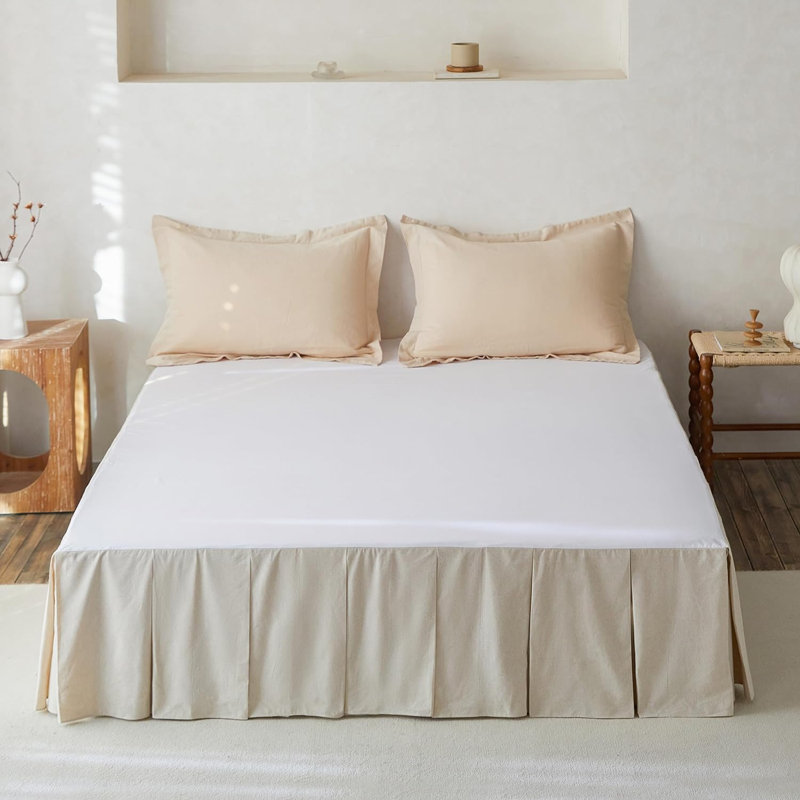 Jupe de lit plissée en lin français, Très grand lit, Linen, 18